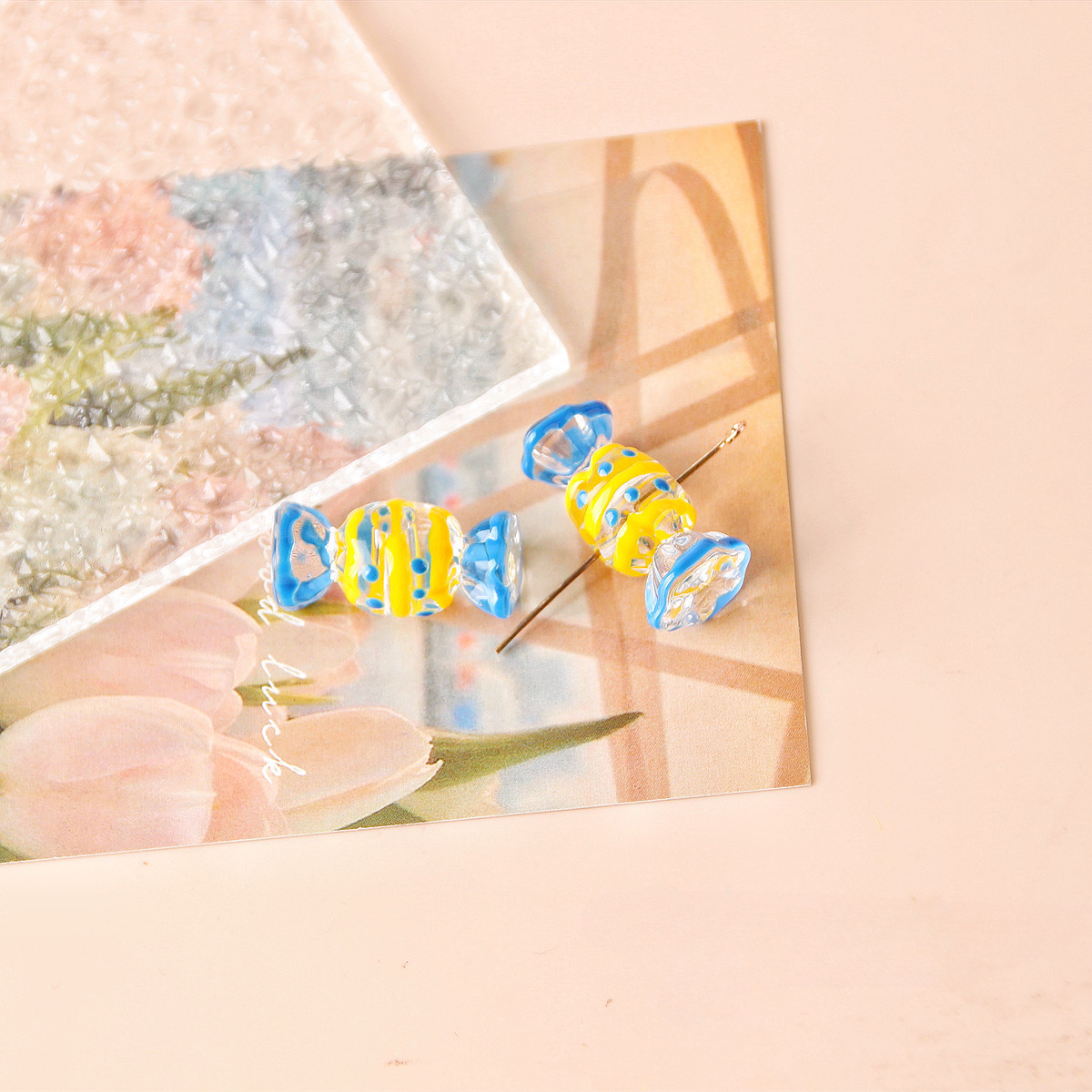 2pcs al por mayor/paquete acrílico dot de olas de ola recta Beads de dulces