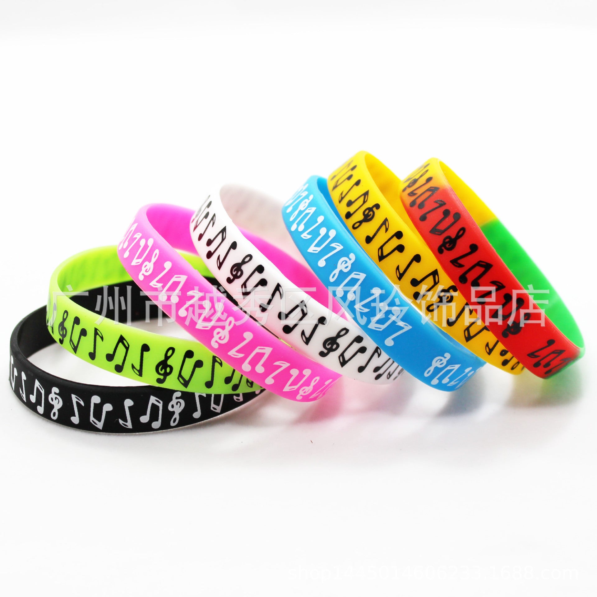 Música impresa al por mayor Notas de música Peripherales Ghana Silicone Bracelet