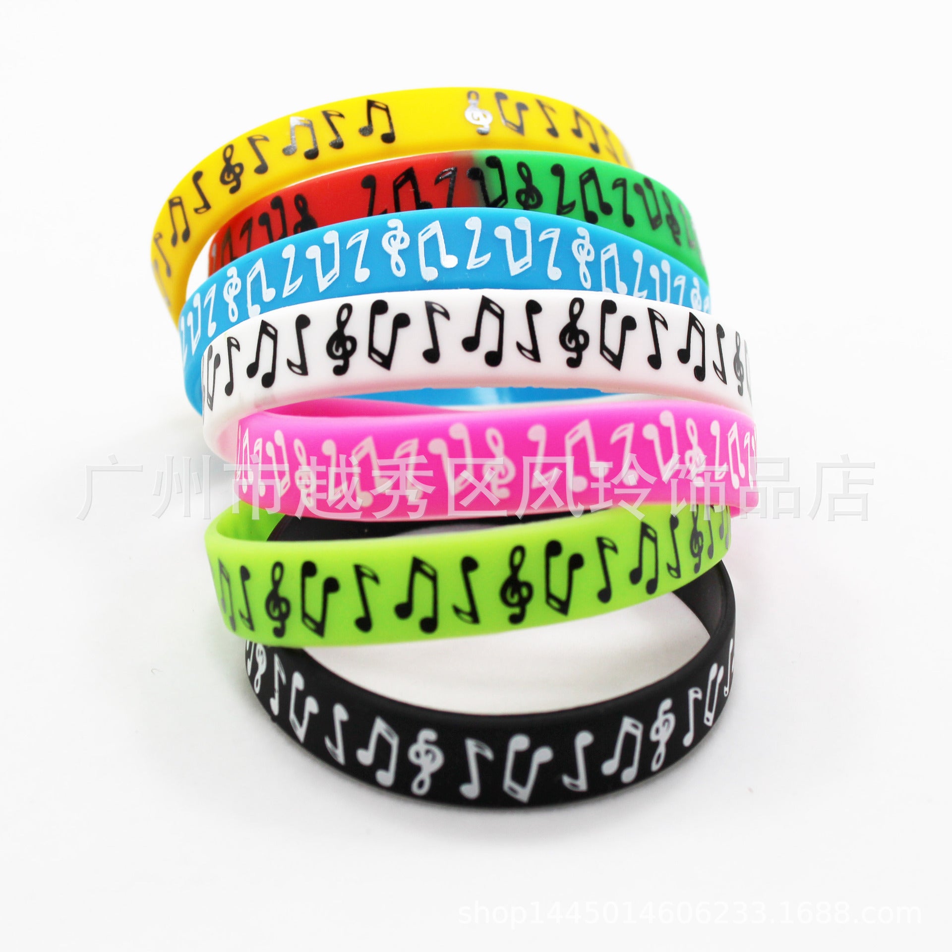 Música impresa al por mayor Notas de música Peripherales Ghana Silicone Bracelet