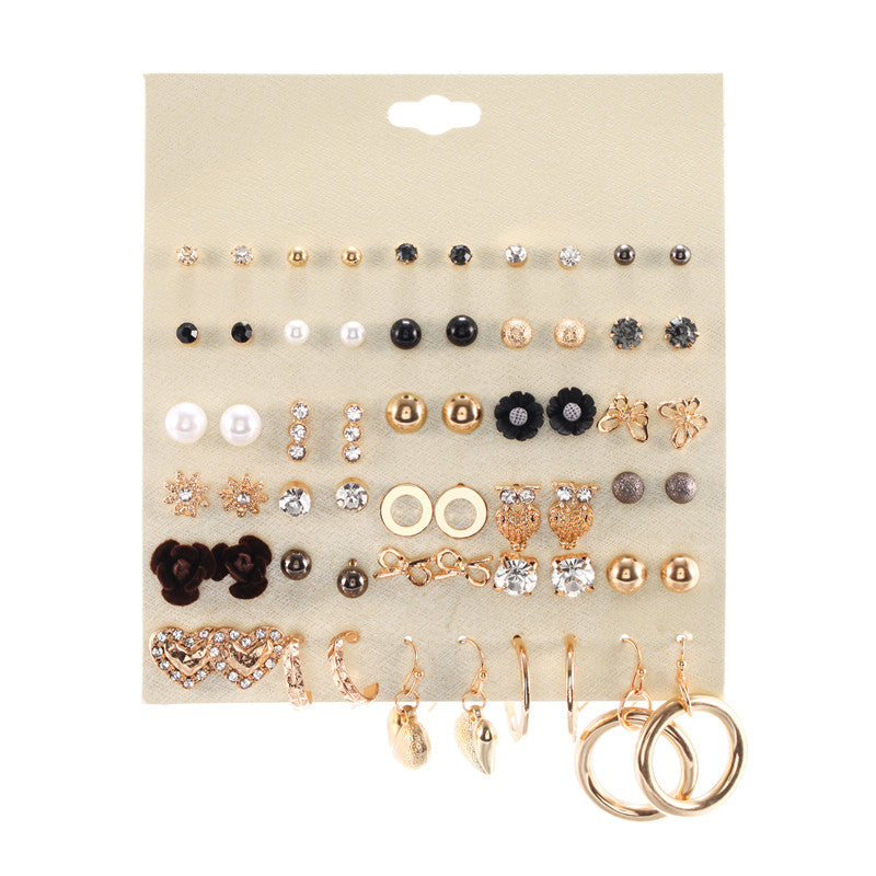 Wholesale 30 Pairs Unique Combination Set Copper Earrings