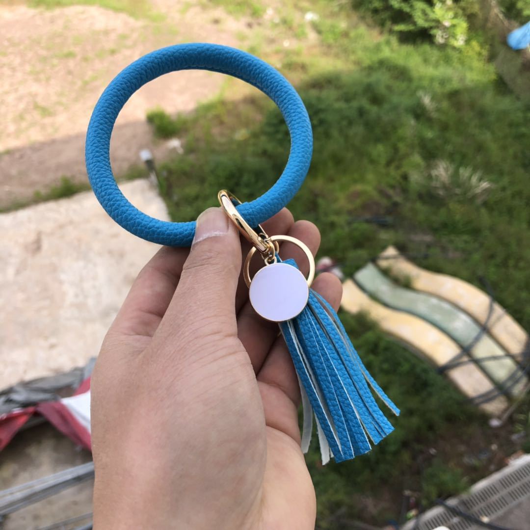 Wholesale Leather Bracelet PU Leather Bracelet Keychain Tassel Pendant Bracelet