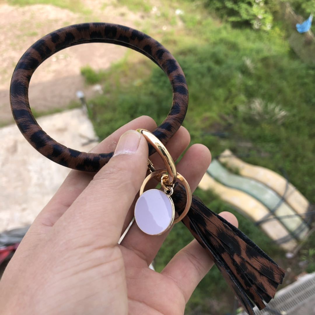 Wholesale Leather Bracelet PU Leather Bracelet Keychain Tassel Pendant Bracelet