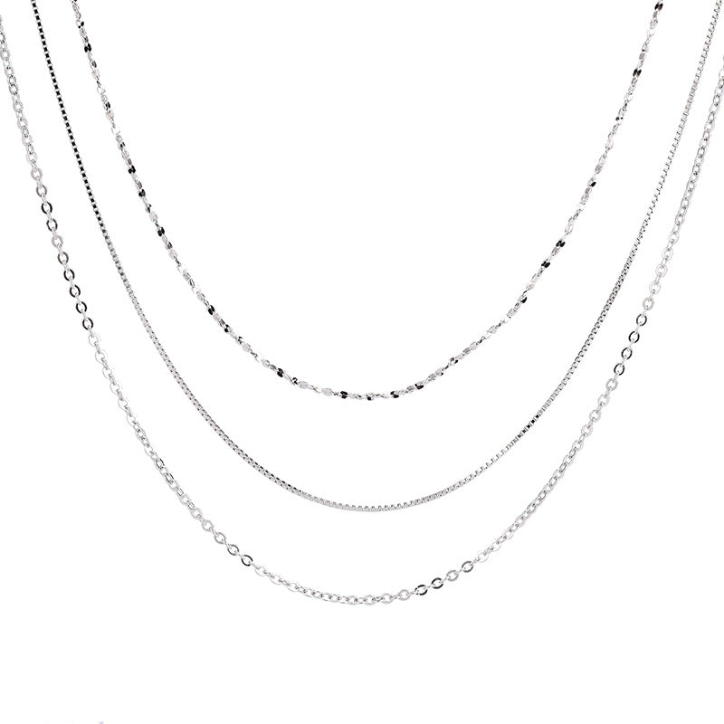 Wholesale S925 Silver DIY Necklace with Needle Adjustable Positioning Beaded Collar Chain