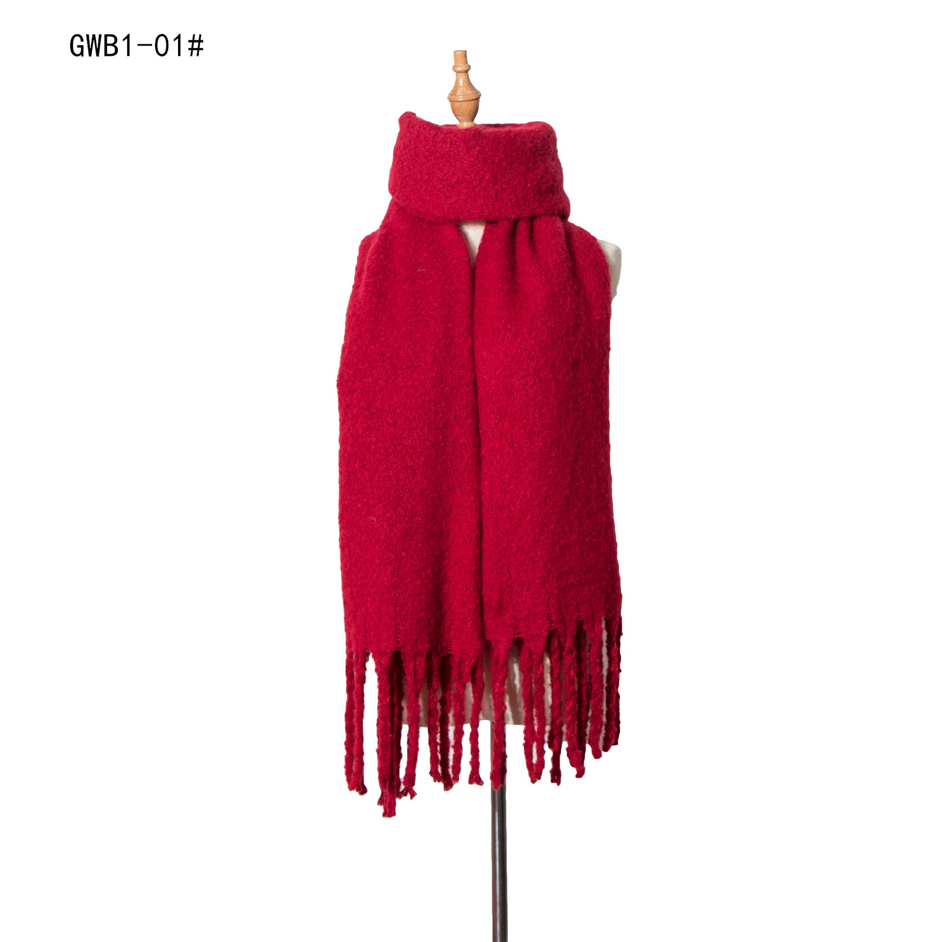 Wholesale Autumn and Winter New Thick Tassel Circle Sand Solid Color Polyester Scarf
