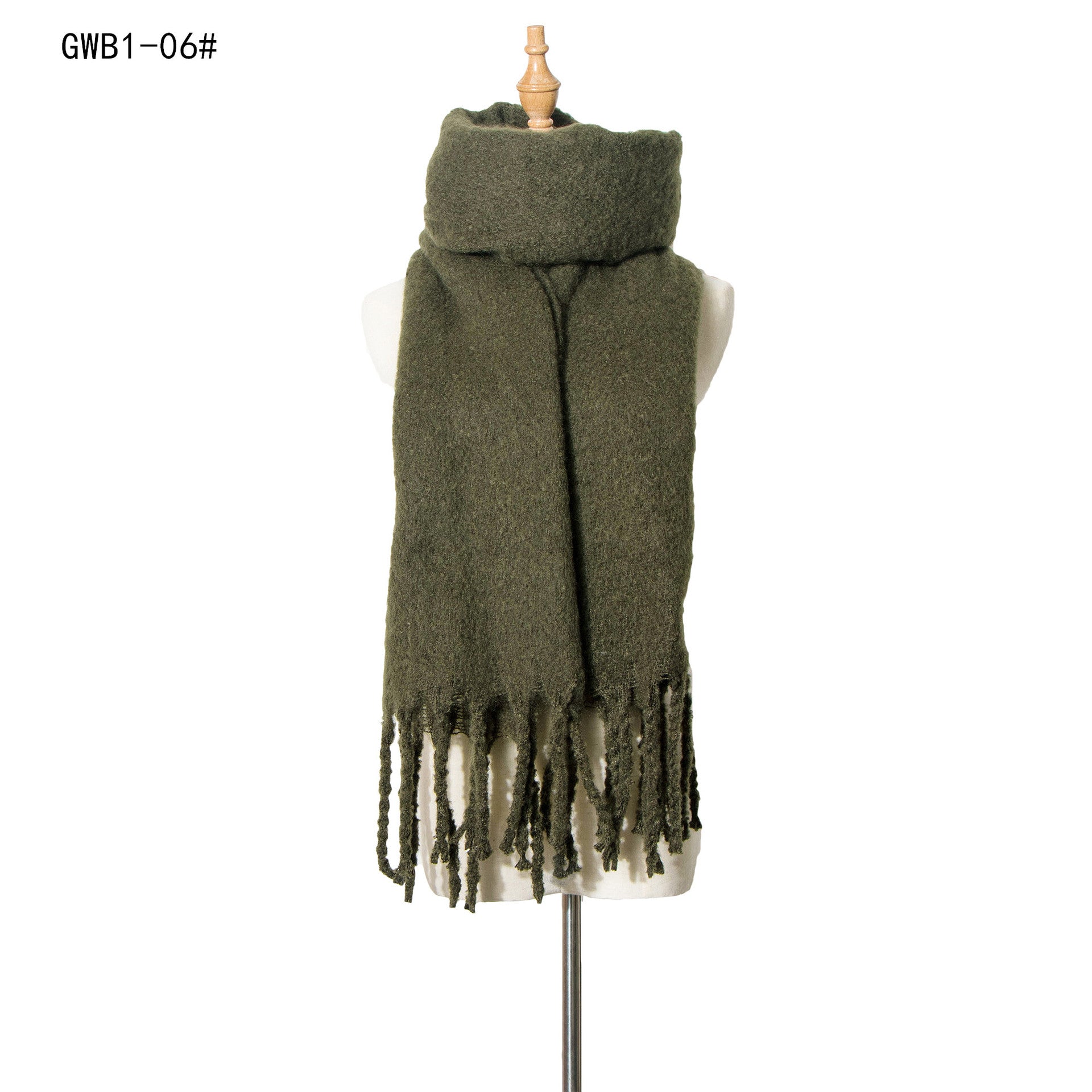 Wholesale Autumn and Winter New Thick Tassel Circle Sand Solid Color Polyester Scarf