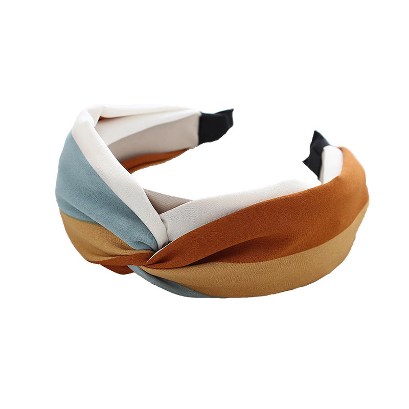 Wholesale Simple All-match Wide-brimmed Striped Women's Mori Style Outing Headband