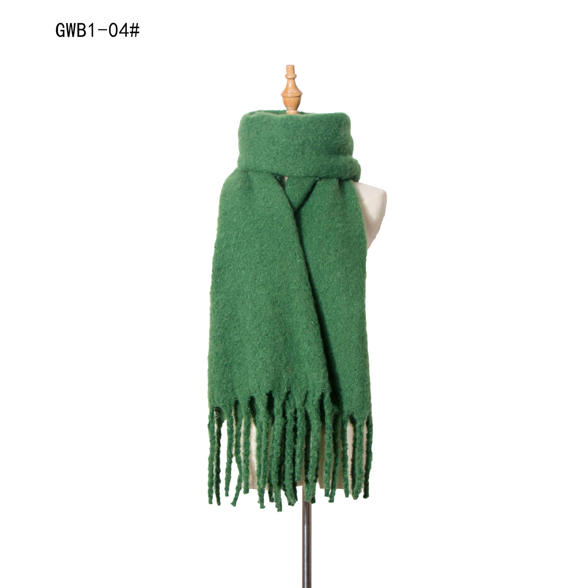 Wholesale Autumn and Winter New Thick Tassel Circle Sand Solid Color Polyester Scarf