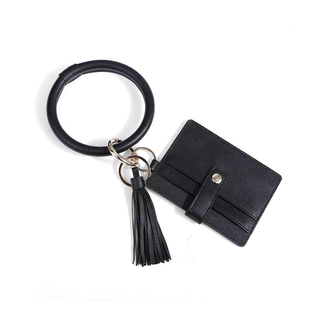 Wholesale PU Leather Coin Purse Wrist Keychain