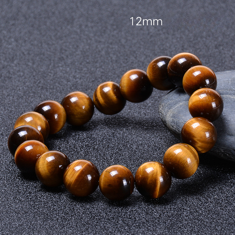 Pulsera de ojo de tigre natural al por mayor Circle de cuentas hechas a mano brazalete de tigre amarillo