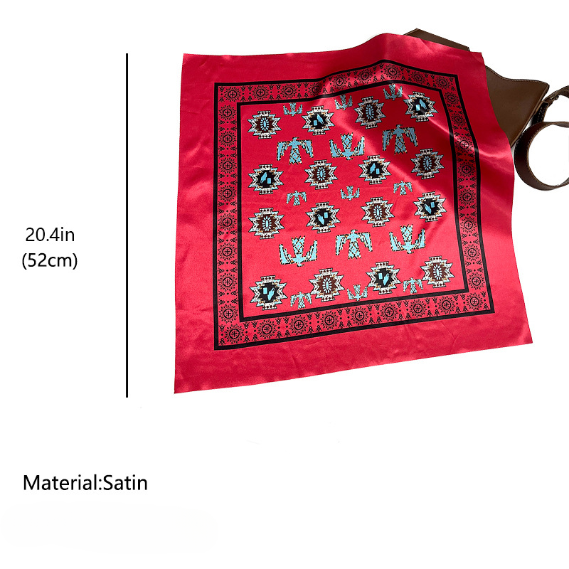 Wholesale Satin Aztec Western Style Thunderbird Pattern 52cm Scarf