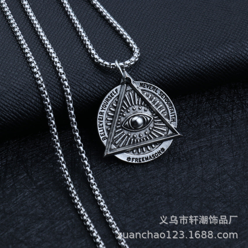 Wholesale Solid men's domineering axe vintage necklace