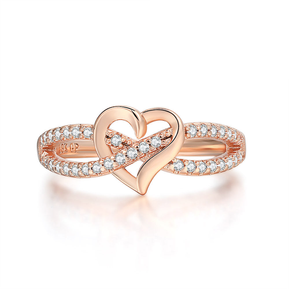Wholesale Copper Gold Plated Heart Ring