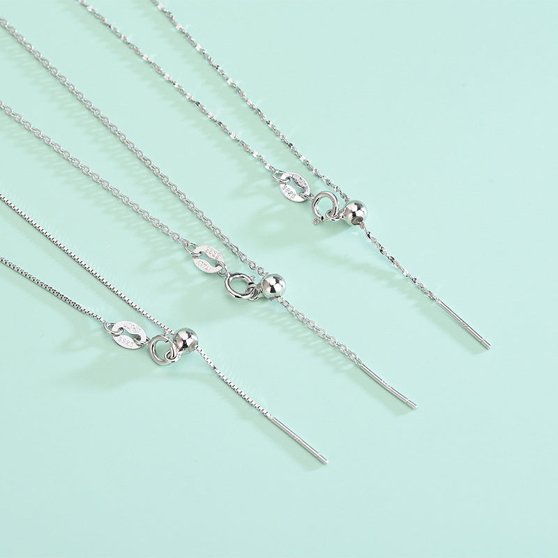 Wholesale S925 Silver DIY Necklace with Needle Adjustable Positioning Beaded Collar Chain