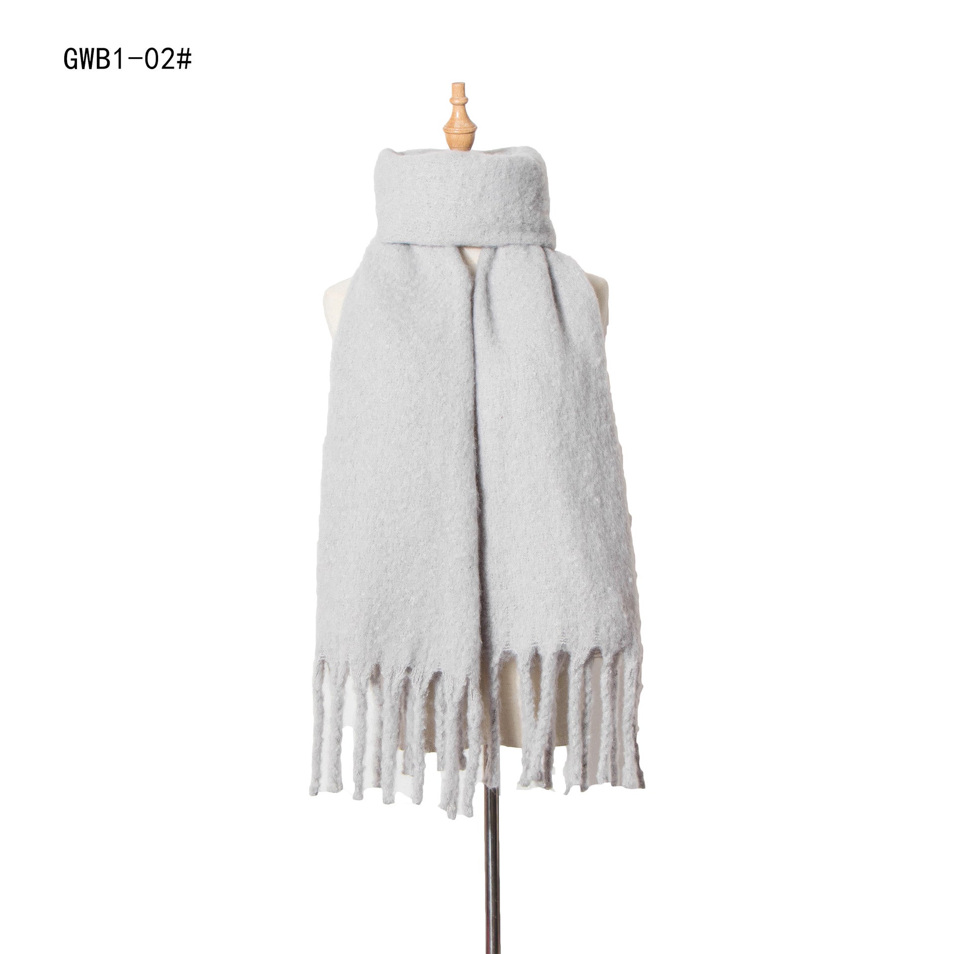 Wholesale Autumn and Winter New Thick Tassel Circle Sand Solid Color Polyester Scarf