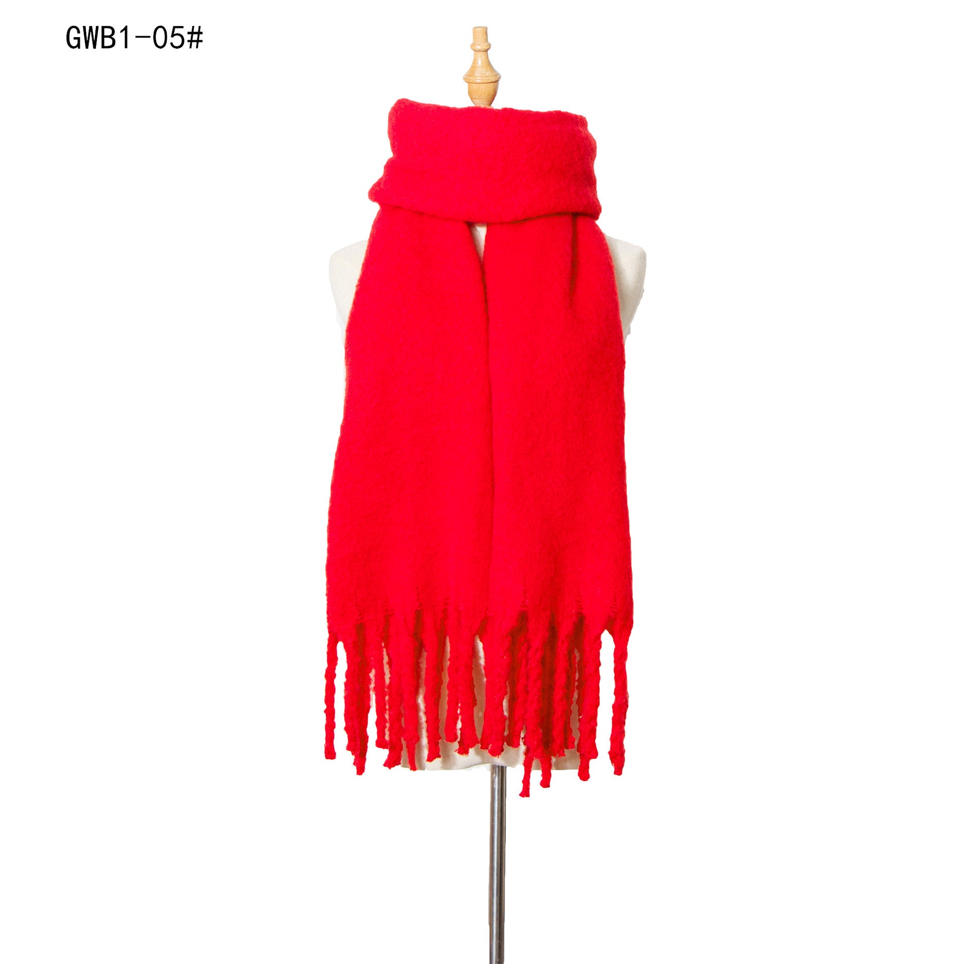 Wholesale Autumn and Winter New Thick Tassel Circle Sand Solid Color Polyester Scarf
