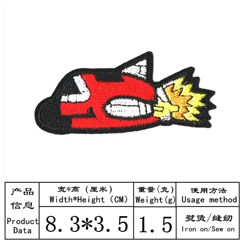 Wholesale Space Planet Spaceship Embroidered Cloth Patches Set Decorative DIY Towel Applique Everyday Craft Supply