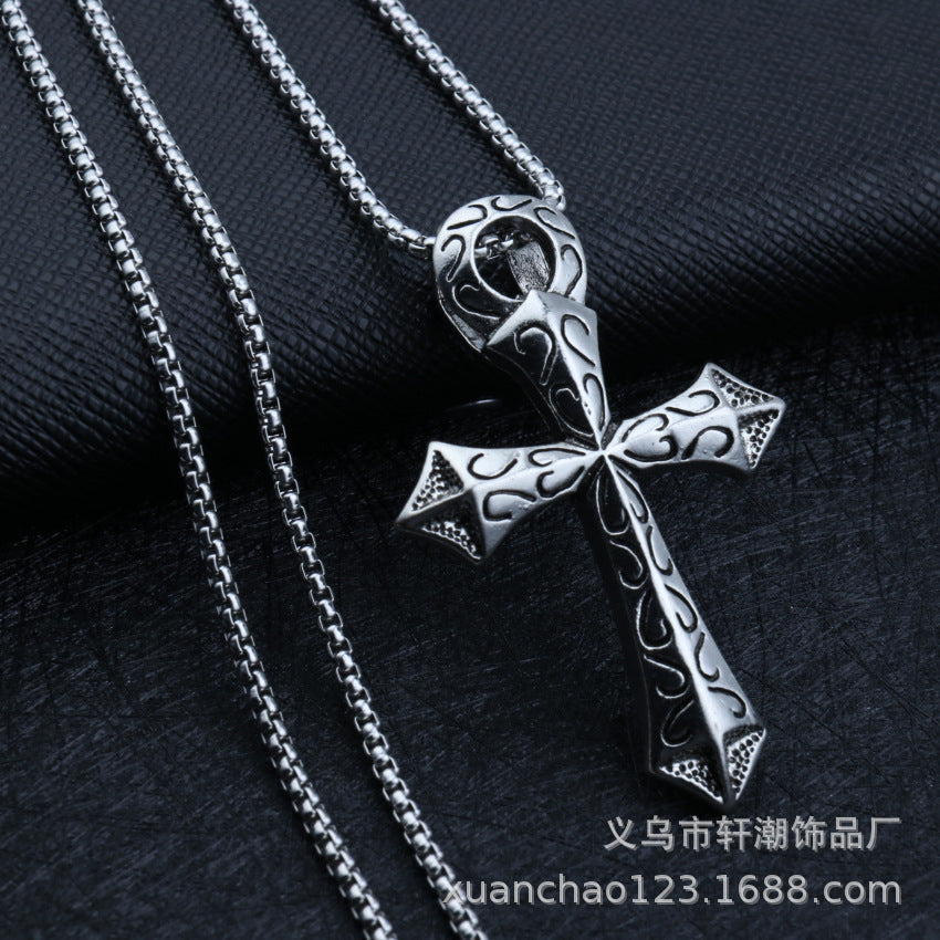 Wholesale Solid men's domineering axe vintage necklace