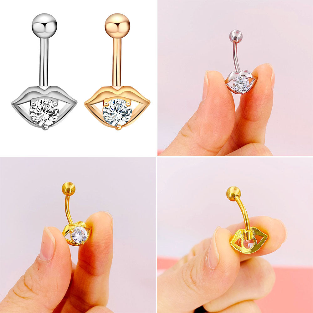 Wholesale Stainless Steel Zircon Love Umbilical nail