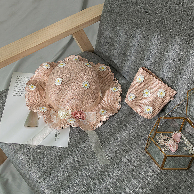 Wholesale Small Chrysanthemum Straw Bucket Hat