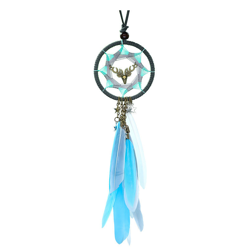 Wholesale Alloy Dream Catching Wind Chime Forest Series Handmade Feather Pendant