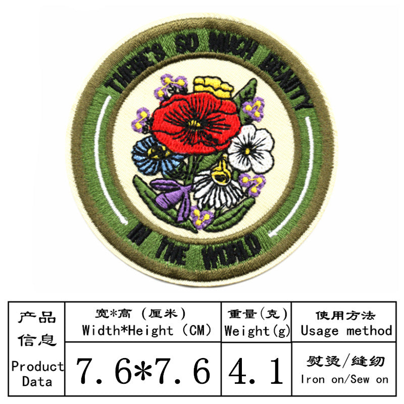 Wholesale Colorful Flower Snow Mountain Journey embroidery DIY patches