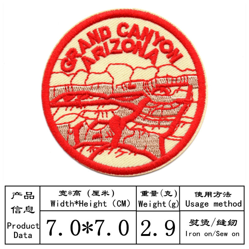 Wholesale Colorful Flower Snow Mountain Journey embroidery DIY patches