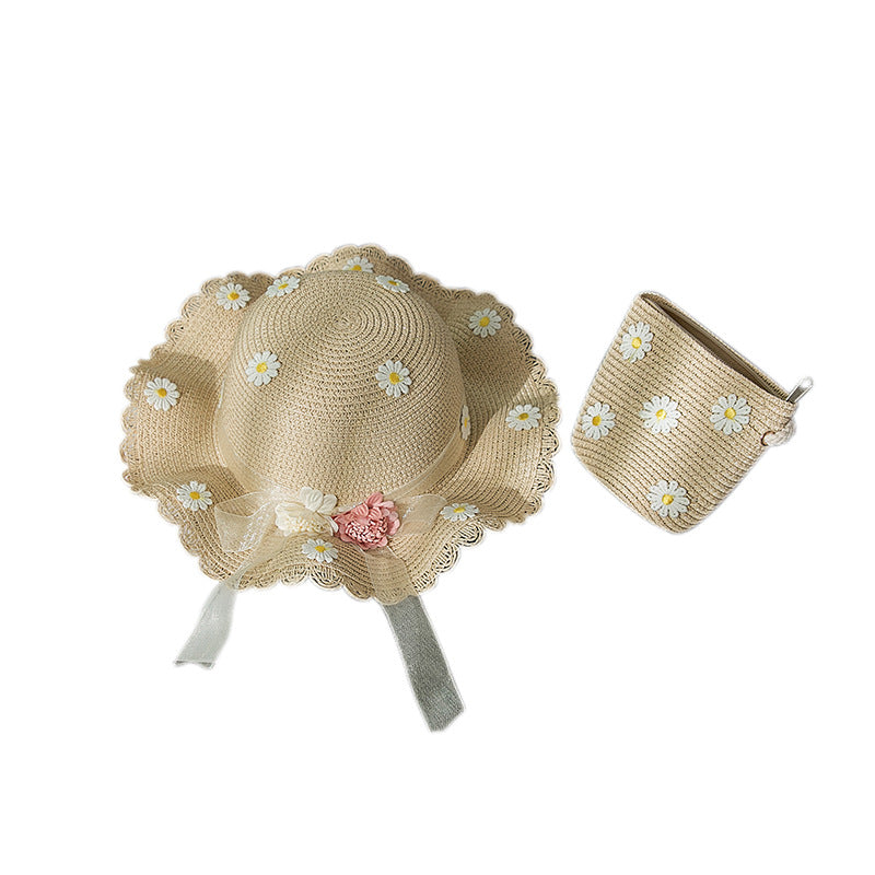 Wholesale Small Chrysanthemum Straw Bucket Hat