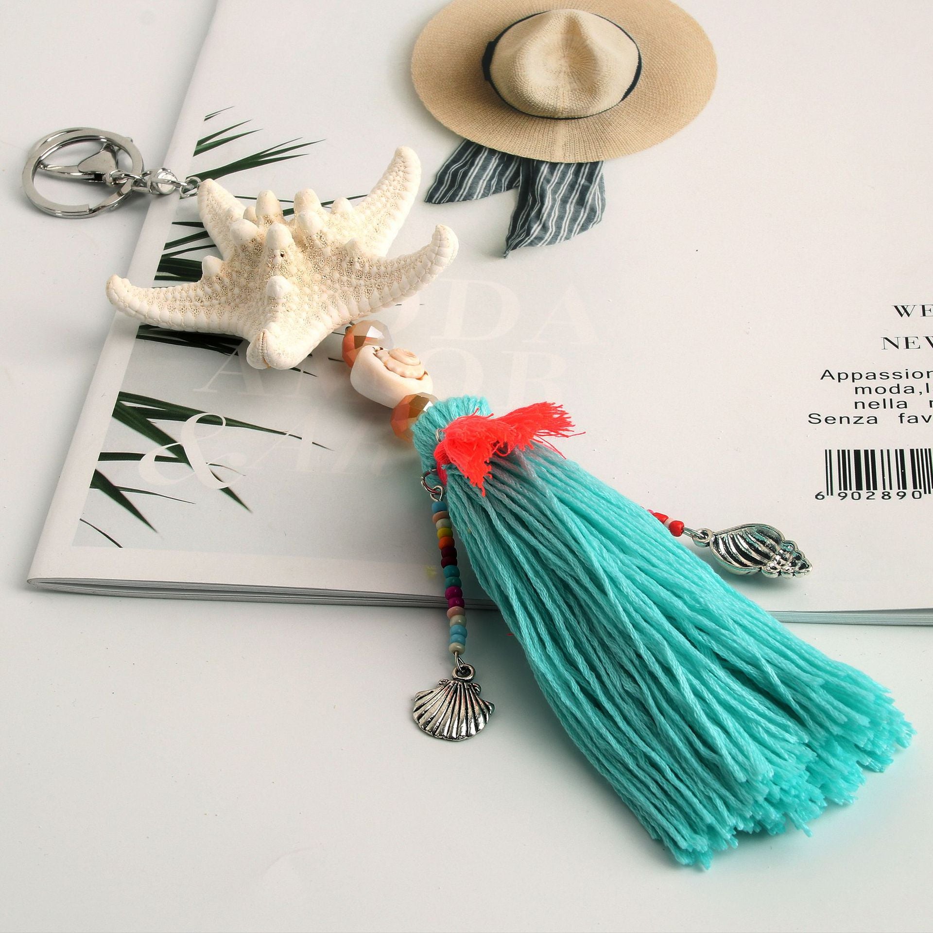 Wholesale Beach Shell Tassel Keychain
