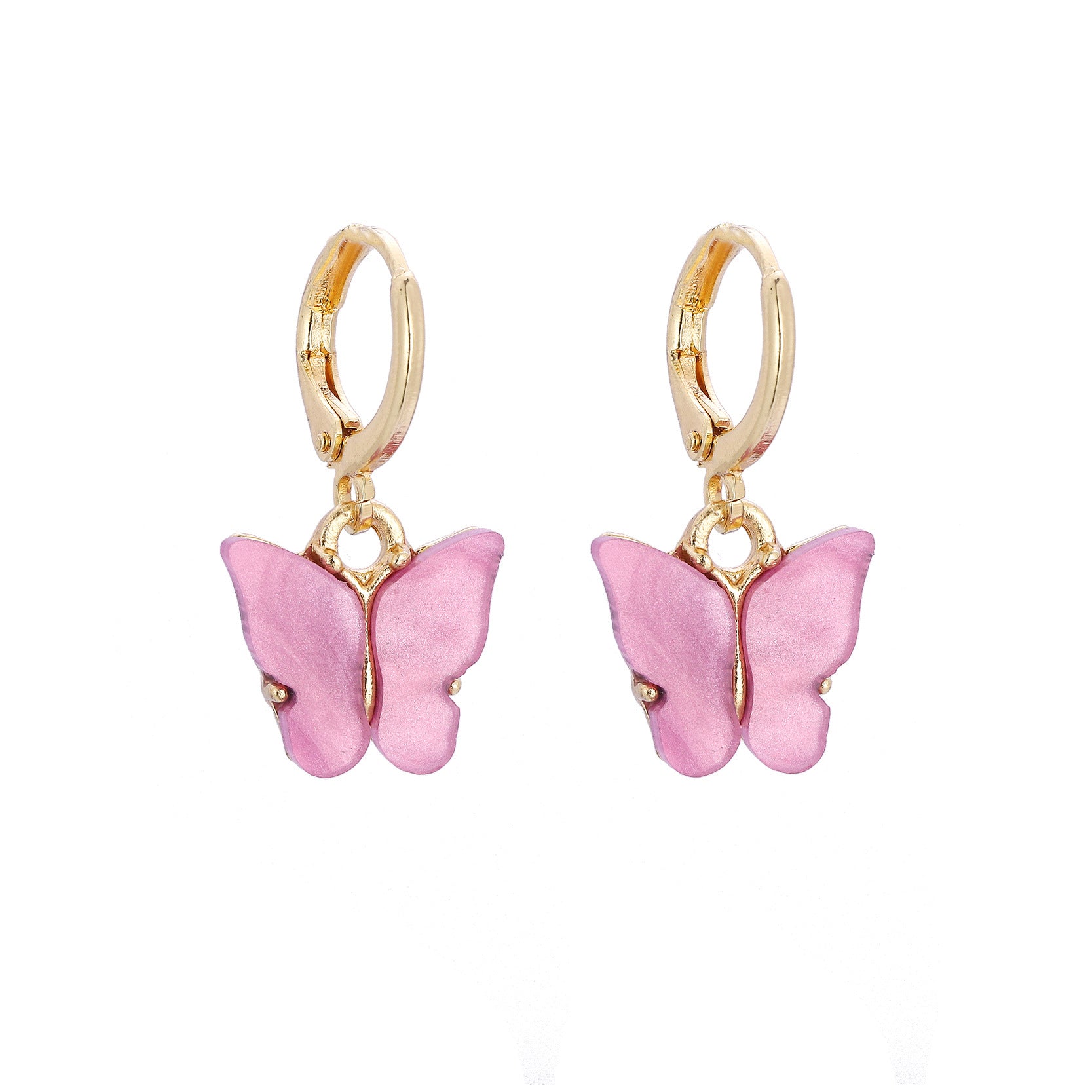 Wholesale New Earrings Fashion Color Acrylic Butterfly Small Fresh Earrings