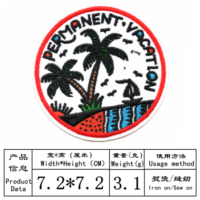 Wholesale Colorful Flower Snow Mountain Journey embroidery DIY patches