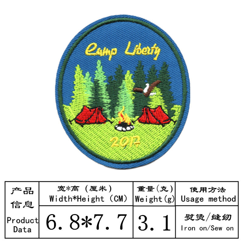 Wholesale Colorful Flower Snow Mountain Journey embroidery DIY patches