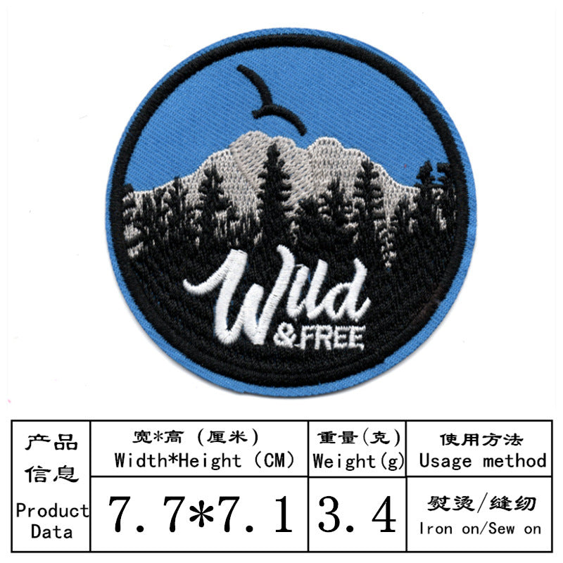 Wholesale Colorful Flower Snow Mountain Journey embroidery DIY patches