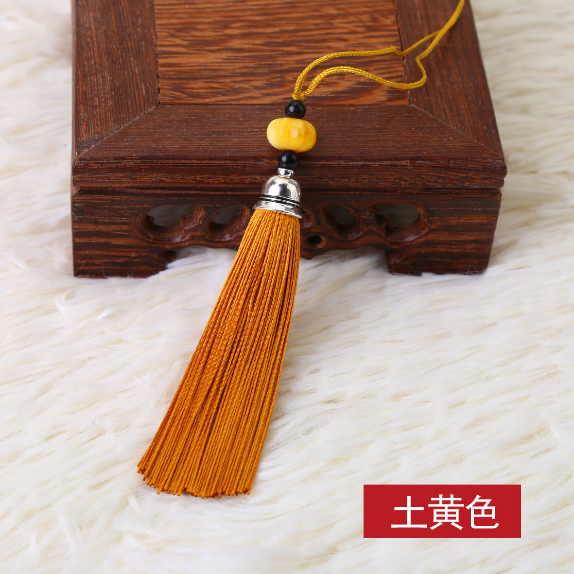 Wholesale Pumpkin Bead Ice Silk Tassel Polyester Metal Hat Pendant