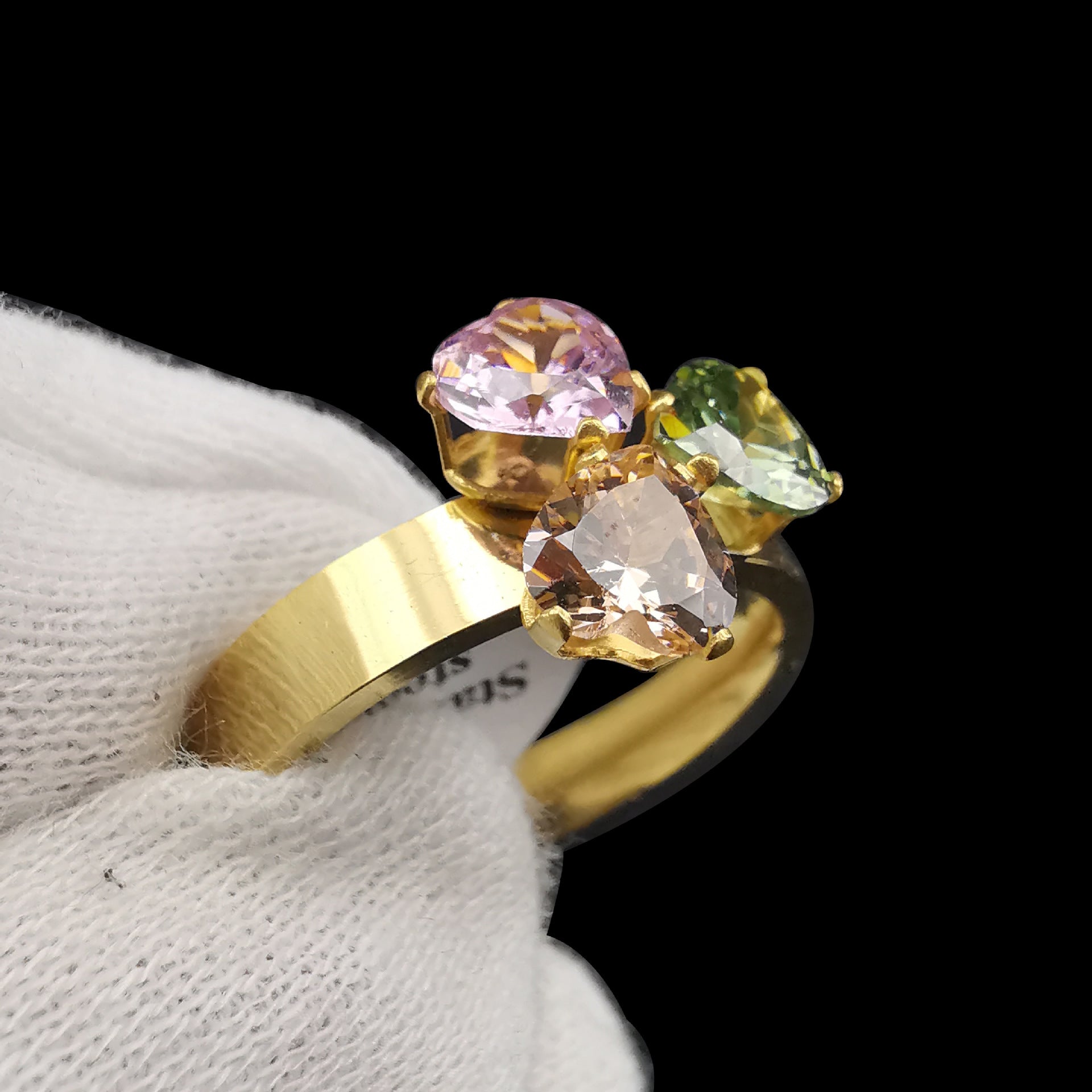 Anillo de circón aleatorio de acero inoxidable de 20 piezas al por mayor