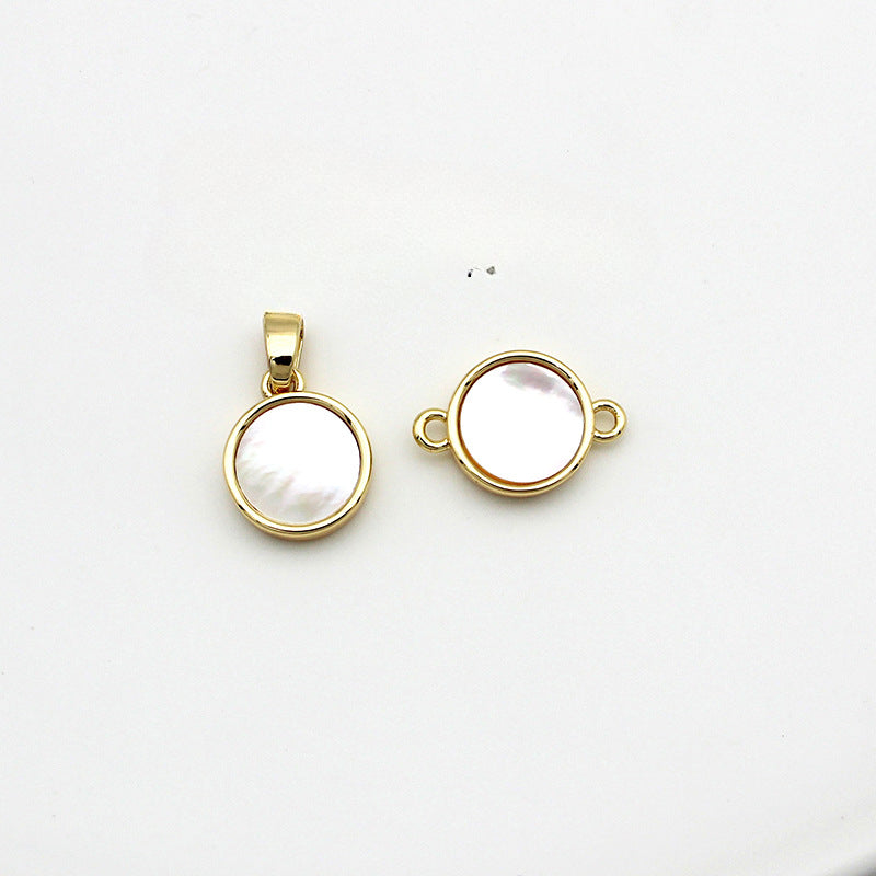 Wholesale Copper Plated 18K True Gold White Seashell DIY Jewelry Accessories