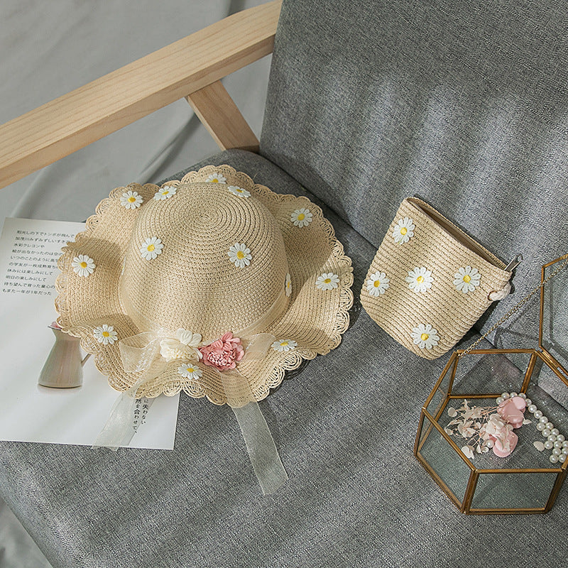 Wholesale Small Chrysanthemum Straw Bucket Hat