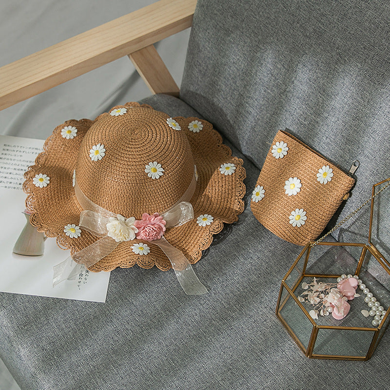 Wholesale Small Chrysanthemum Straw Bucket Hat