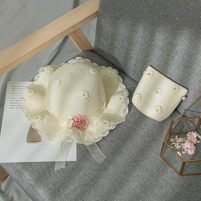 Wholesale Small Chrysanthemum Straw Bucket Hat