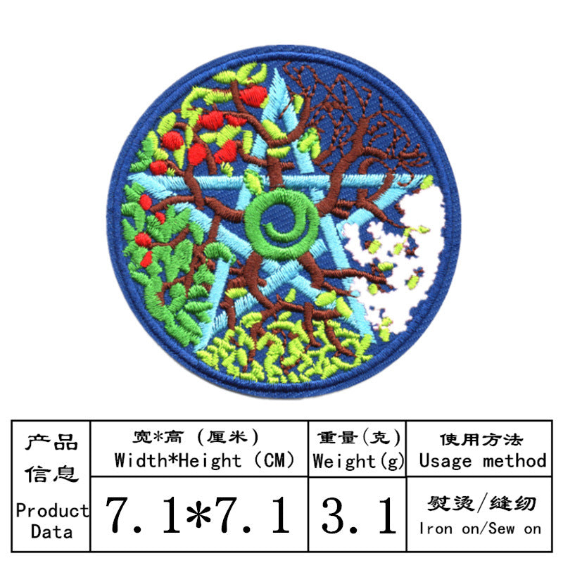 Wholesale Colorful Flower Snow Mountain Journey embroidery DIY patches