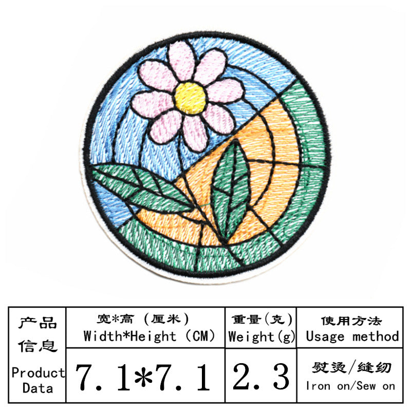 Wholesale Colorful Flower Snow Mountain Journey embroidery DIY patches