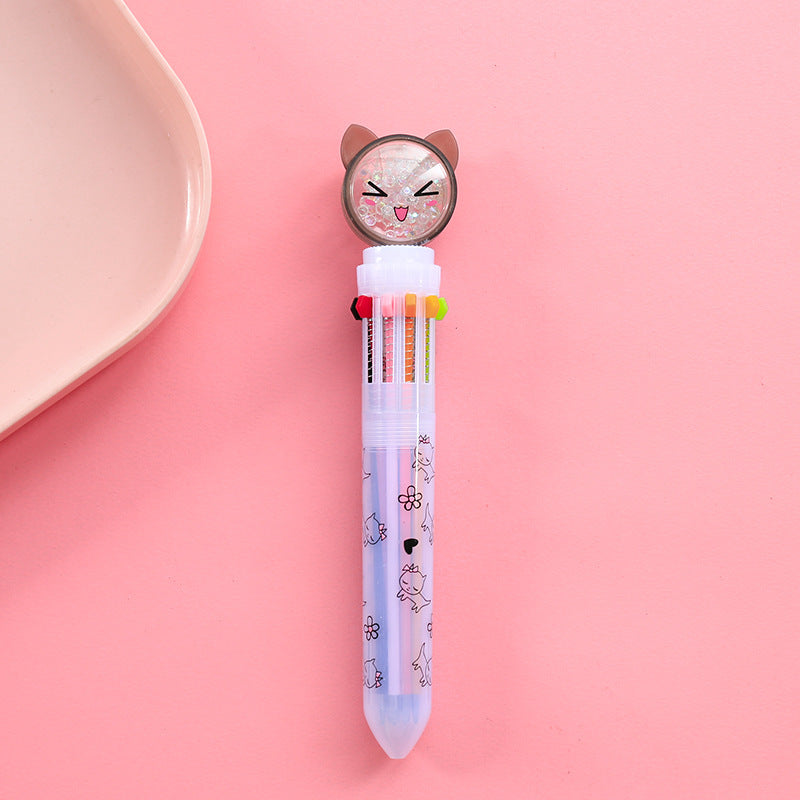 Wholesale Creative Cartoon Ten-color Plastic Ballpoint Pen