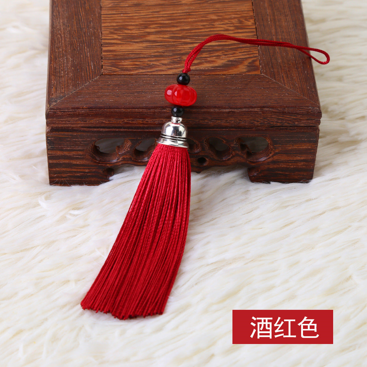 Wholesale Pumpkin Bead Ice Silk Tassel Polyester Metal Hat Pendant