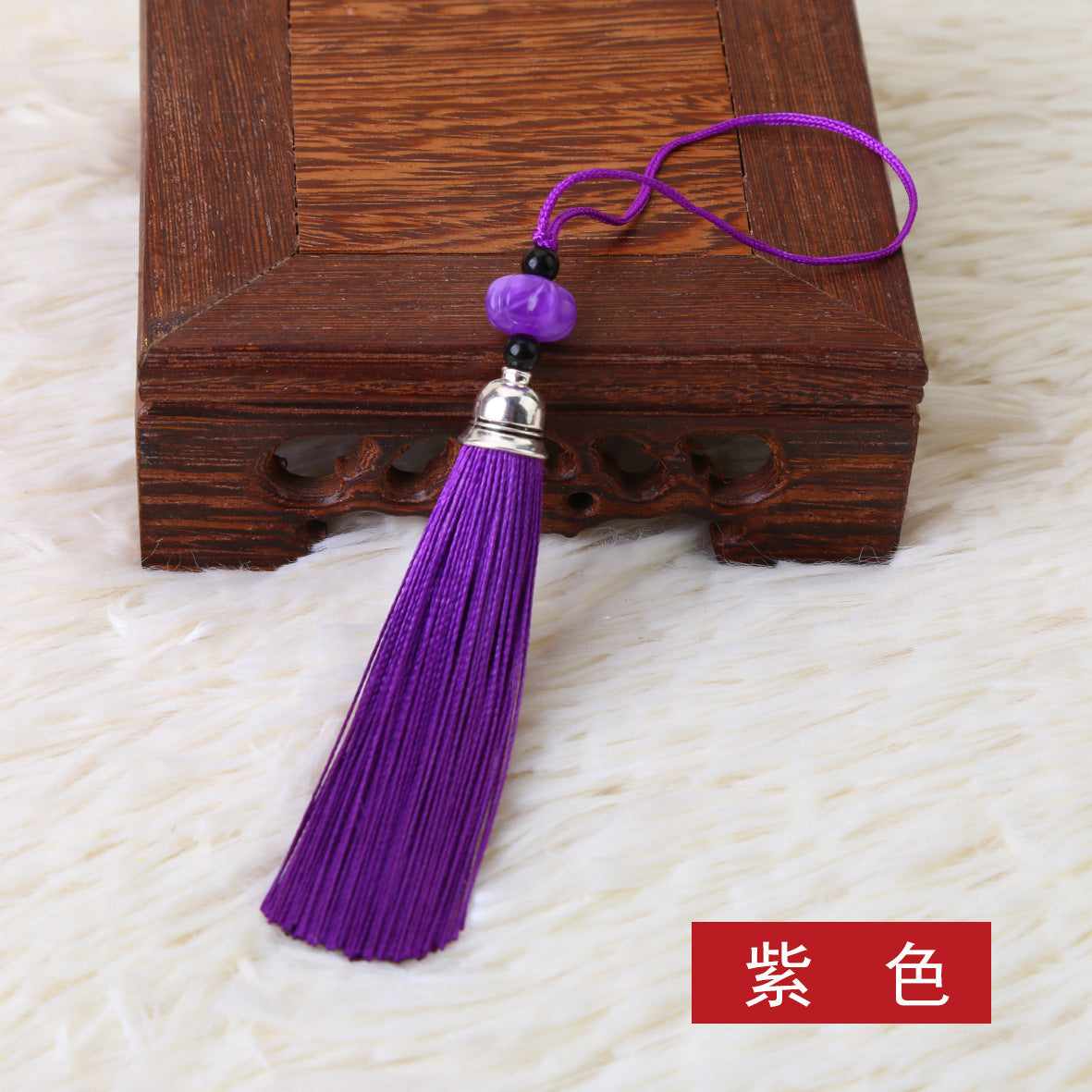 Wholesale Pumpkin Bead Ice Silk Tassel Polyester Metal Hat Pendant