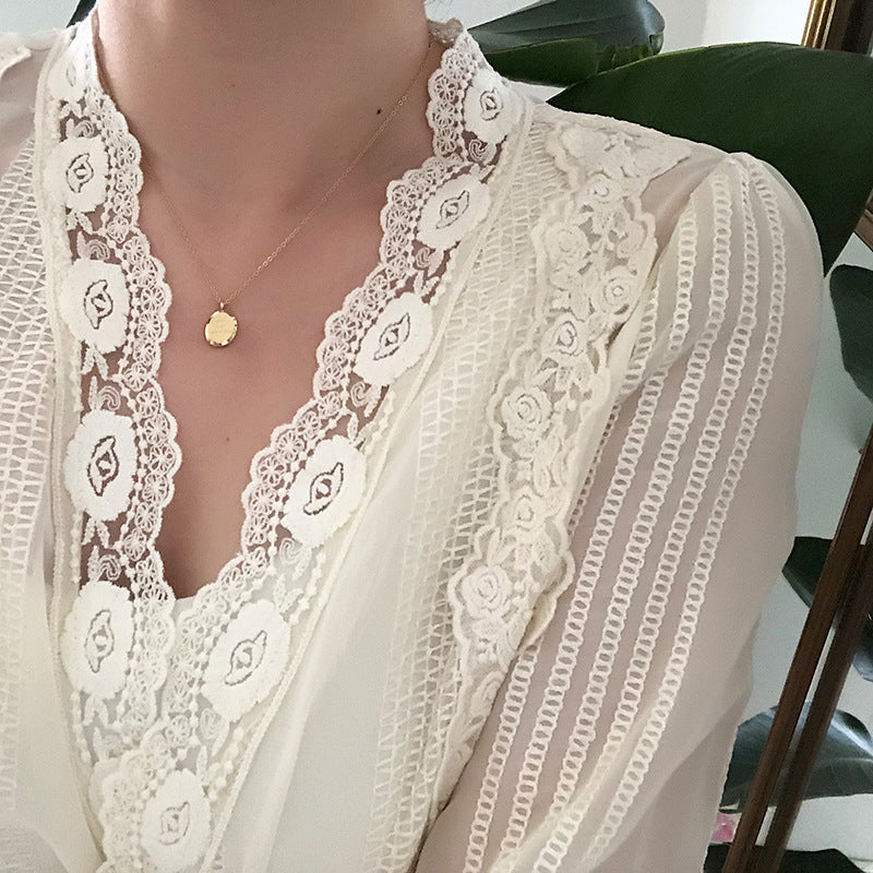 Wholesale titanium steel simple all-match brushed fog Golden irregular small gold block clavicle chain