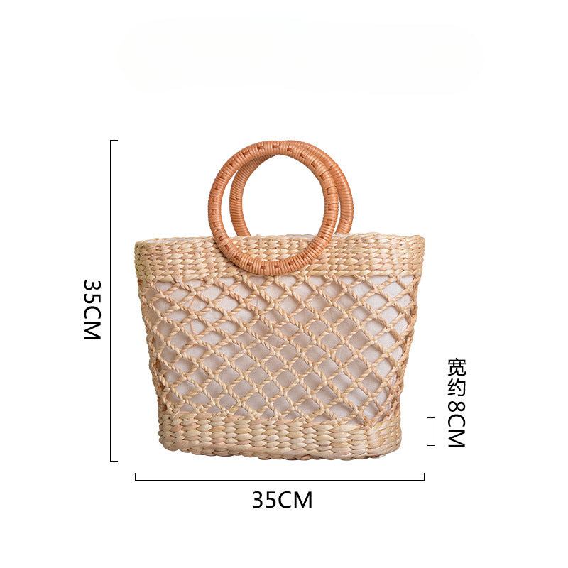 Wholesale Grass Woven Moon Style Handmade Bags