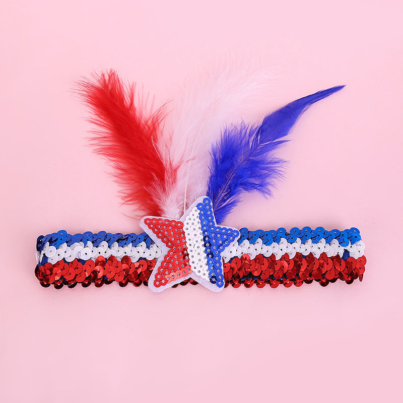 Wholesale 10PCS Sequin Headband Feather Headband