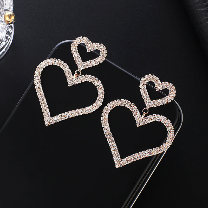 Wholesale Love Rhinestone Earrings