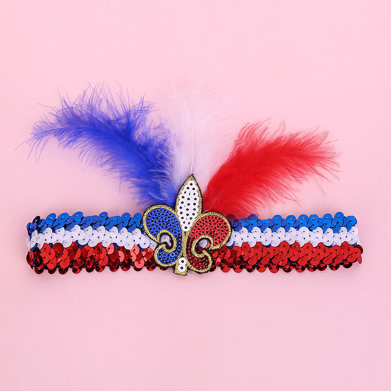 Wholesale 10PCS Sequin Headband Feather Headband