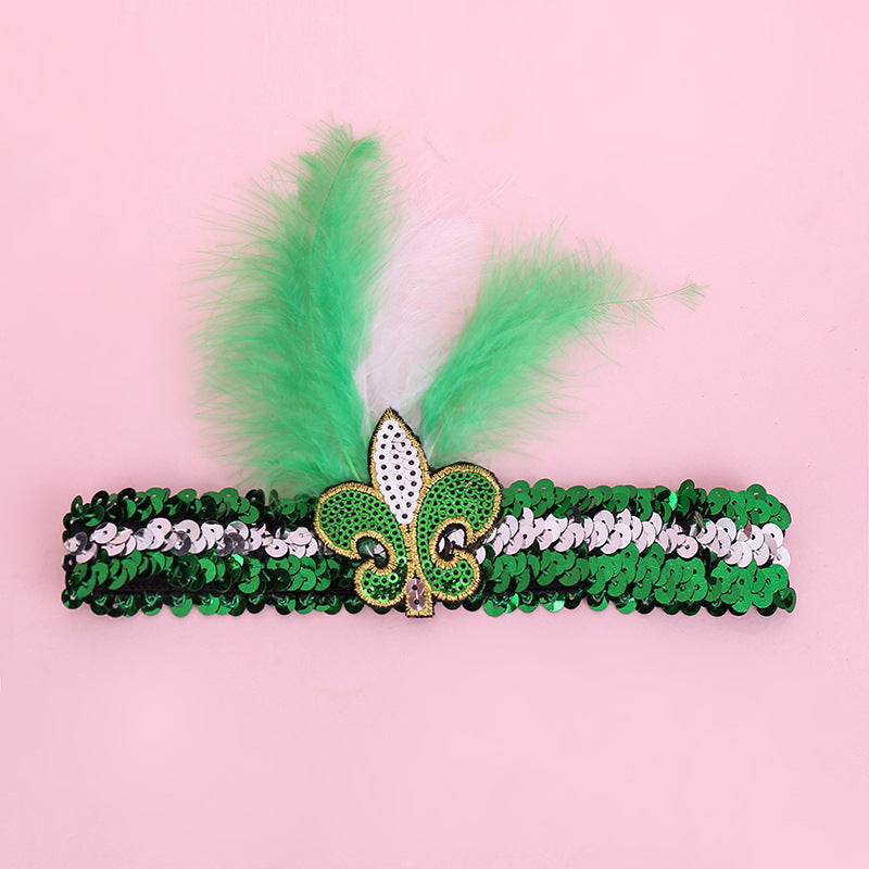 Wholesale 10PCS Sequin Headband Feather Headband