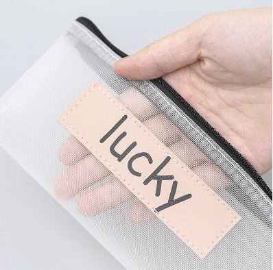 Wholesale Simple Transparent Mesh Polyester Pencil Case